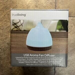 USB Aroma Fan Diffuser  Color Changing New in box  Trueliving